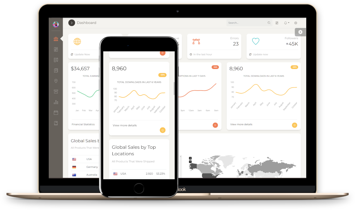 Business Dashboard on a Macbook